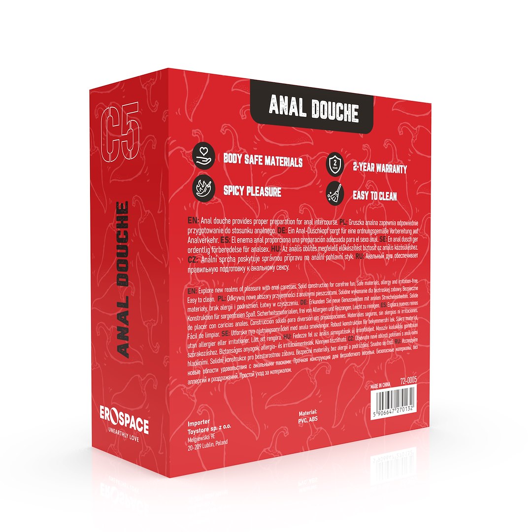Анальный душ Erospace Wild Play C5, 224 мл (черный)