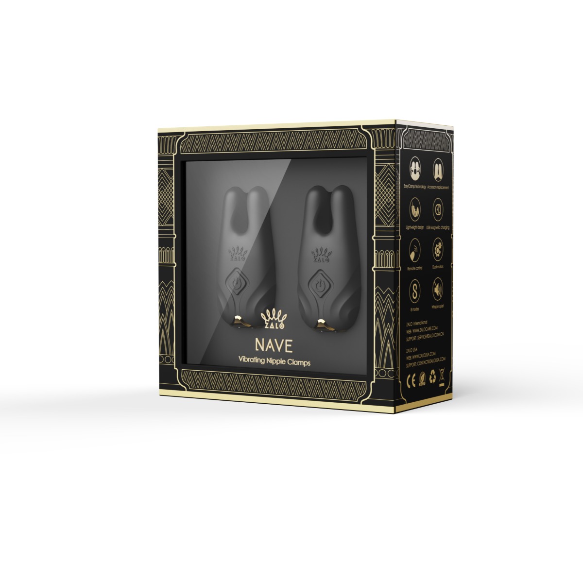 Вибратор для груди Zalo Nave Obsidian, 6,3 см (черный)