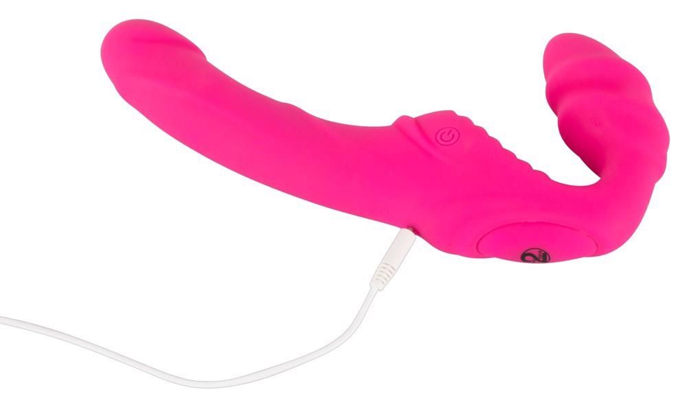 Страпон с вибрацией Vibrating Strapless Strap-On, 21,8 см (розовый)