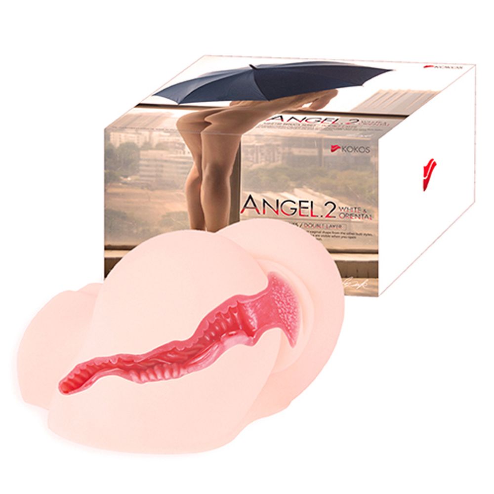 Kokos Angel.2 White & Oriental - Masturbator, W kolorze cielistym, 16 cm