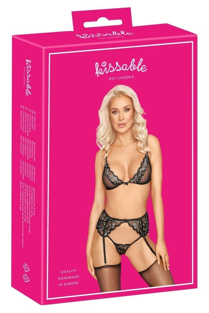 Комплект Kissable Suspender Pola, S/M (черный)