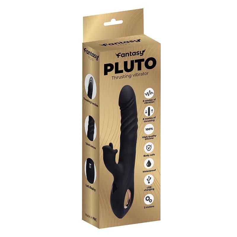 Вибратор-кролик Fantasy Pluto, 23 см (черный)
