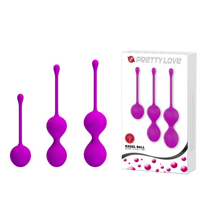 Набор вагинальных шариков Pretty Love Kegel Balls, 3 шт (фиолетовый)