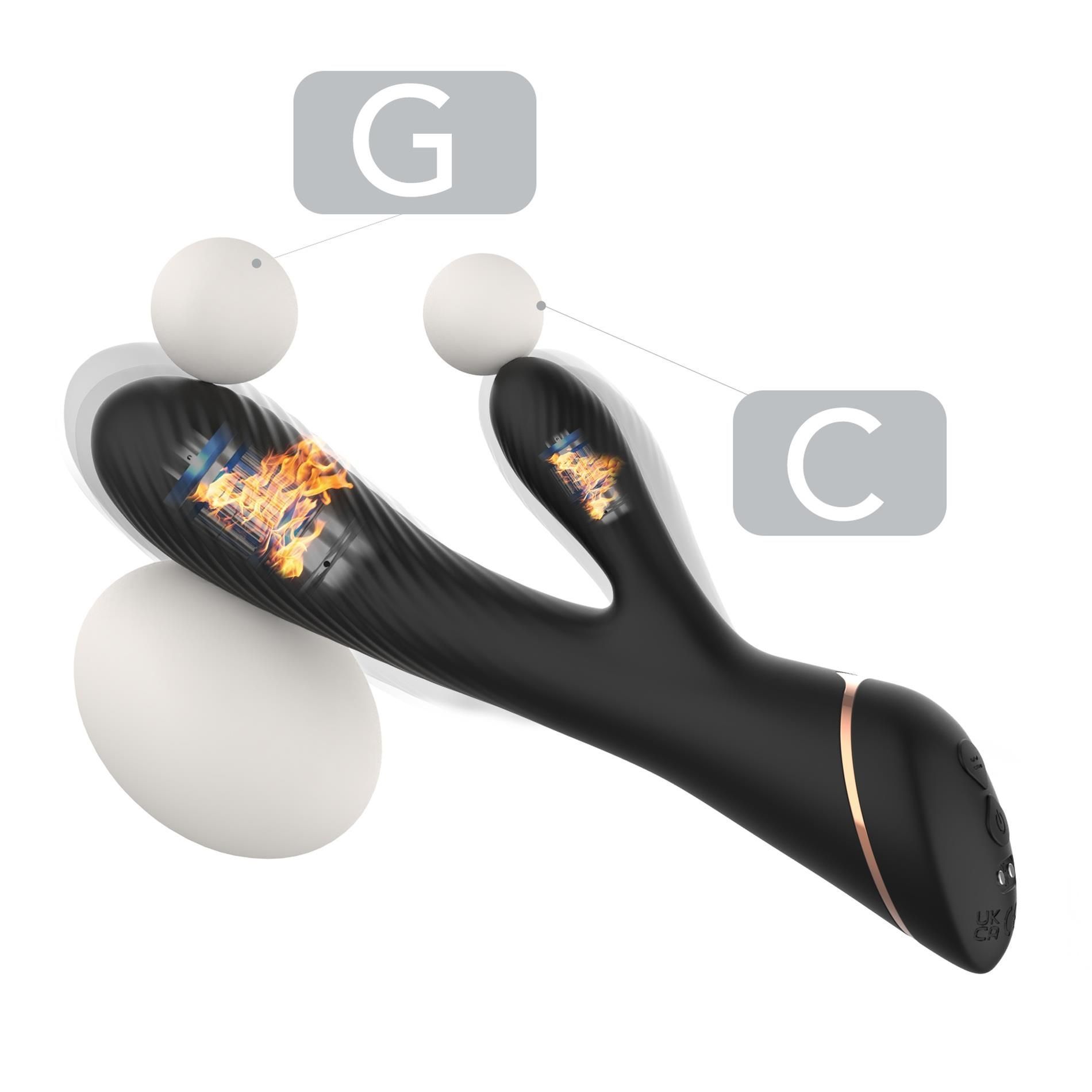 Wibrator królik B - Series Joy Hare, 20.5 cm (czarny)