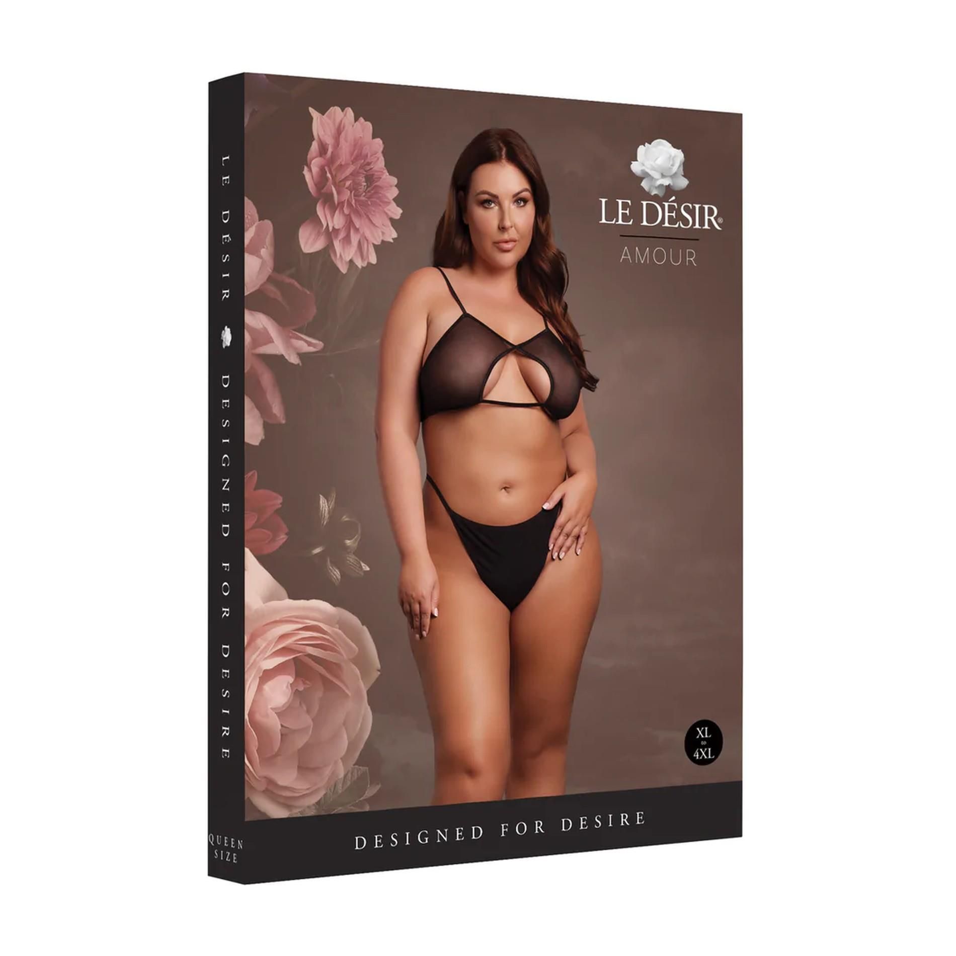 Бюстгальтер Le Désir Keyhole Mesh Bra, Plus Size (чорний)