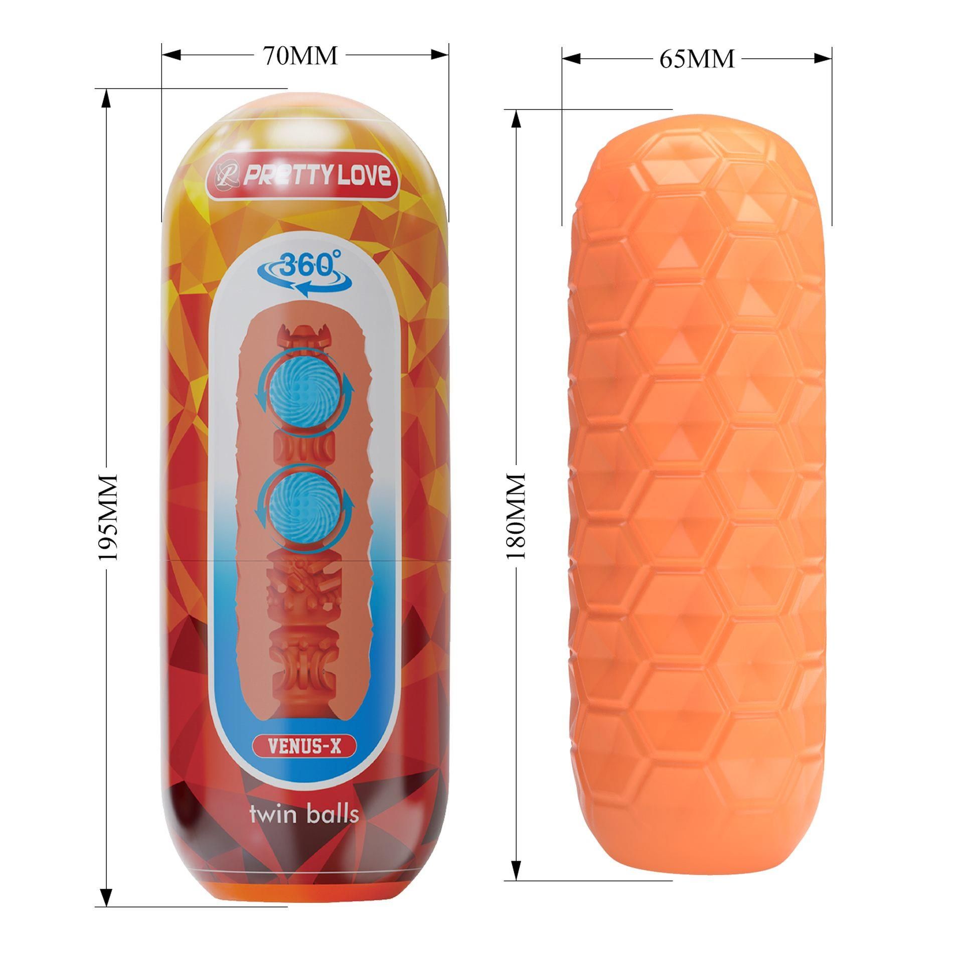 Мастурбатор Pretty Love Venus-X Twin Balls (оранжевый)