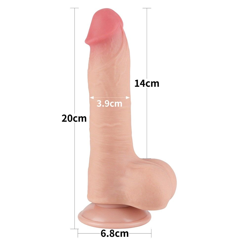 Фаллоимитатор Sliding-Skin Dual Layer Dong 8'', 20 см (телесный)