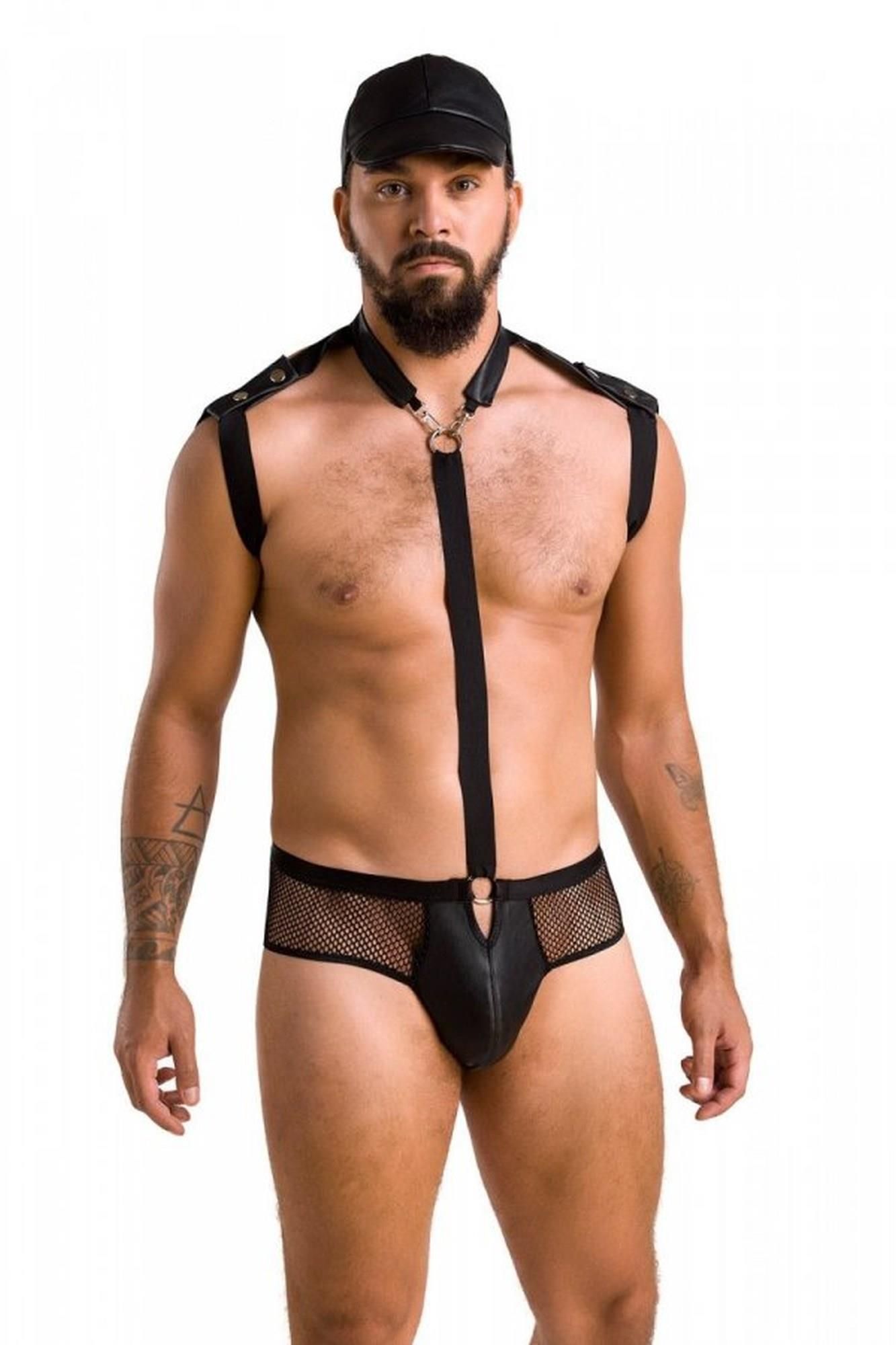 Костюм полицейского Passion 038 John, S/M (черный)