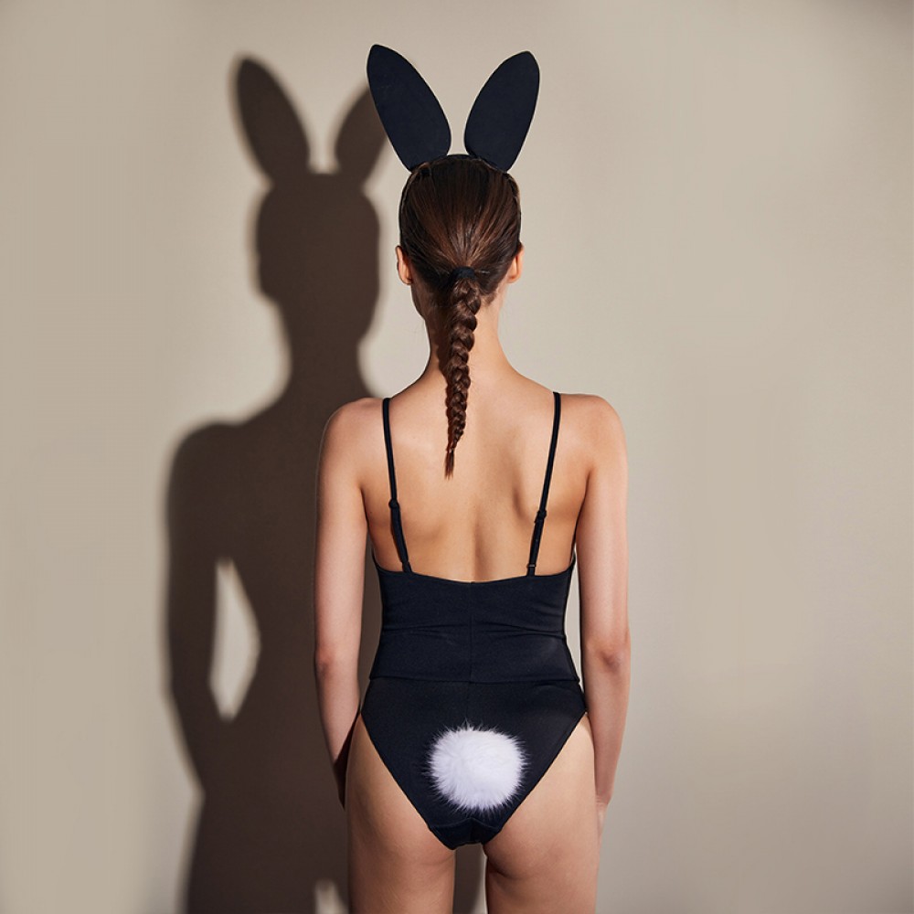 UPKO Rabbit Fur Bunny Tail - Korek analny, Biały, 10 cm