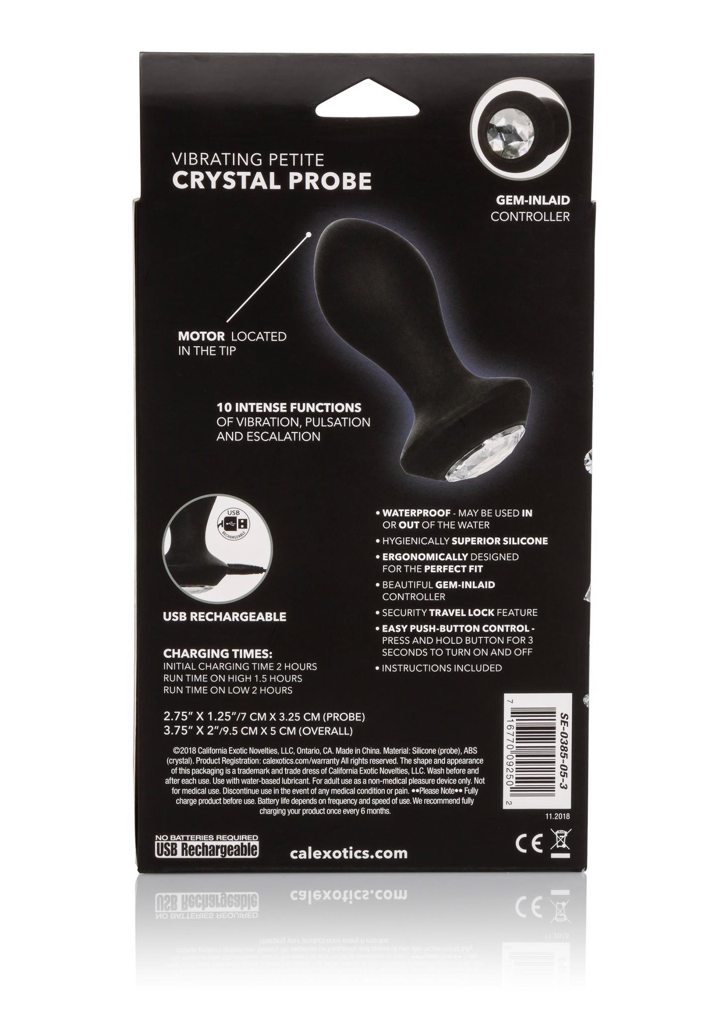 Анальна пробка Calexotics Petite Crystal Probe, 9.5 см (чорний)