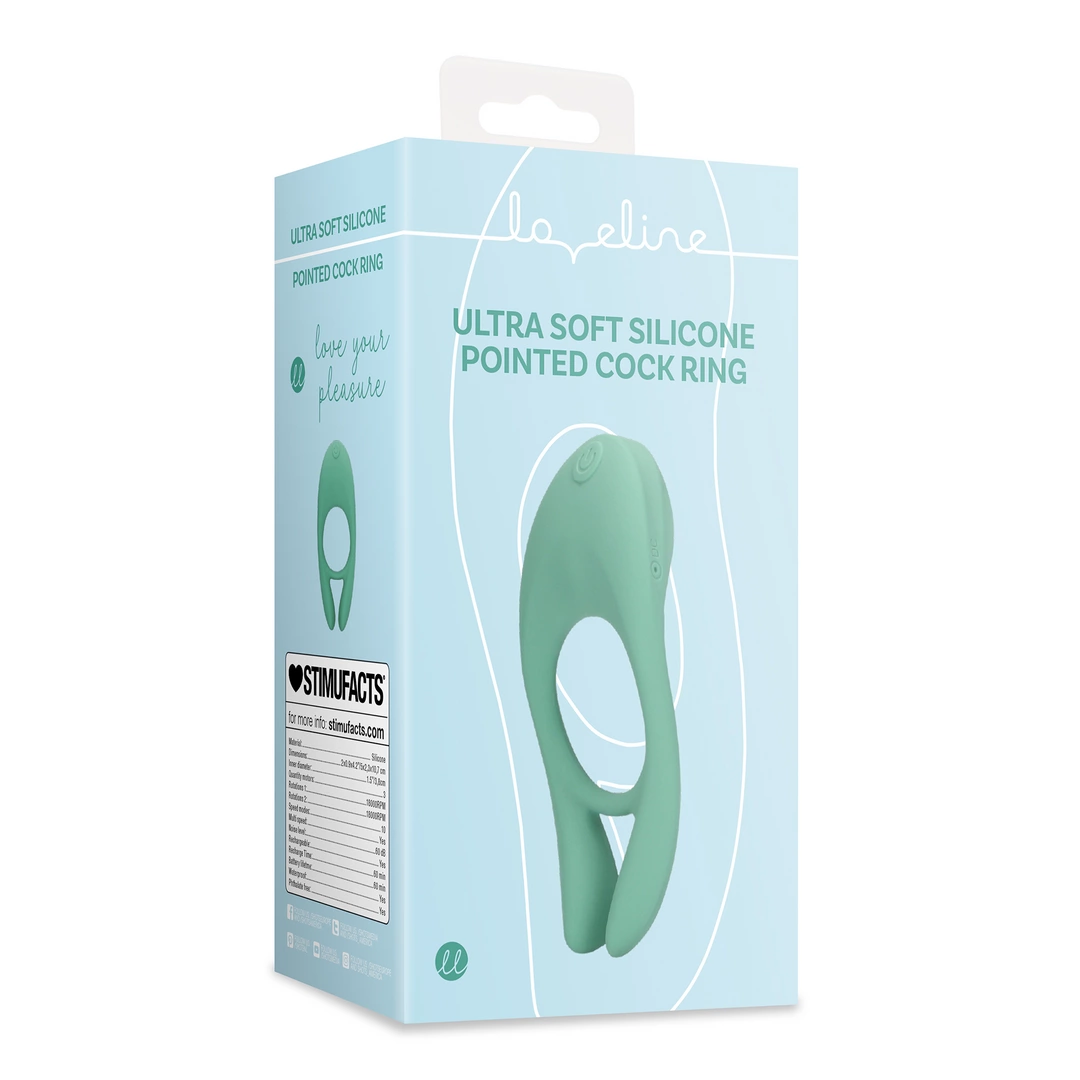 Эрекционное кольцо Loveline Pointed Cock Ring, 10.7 см (зеленый)