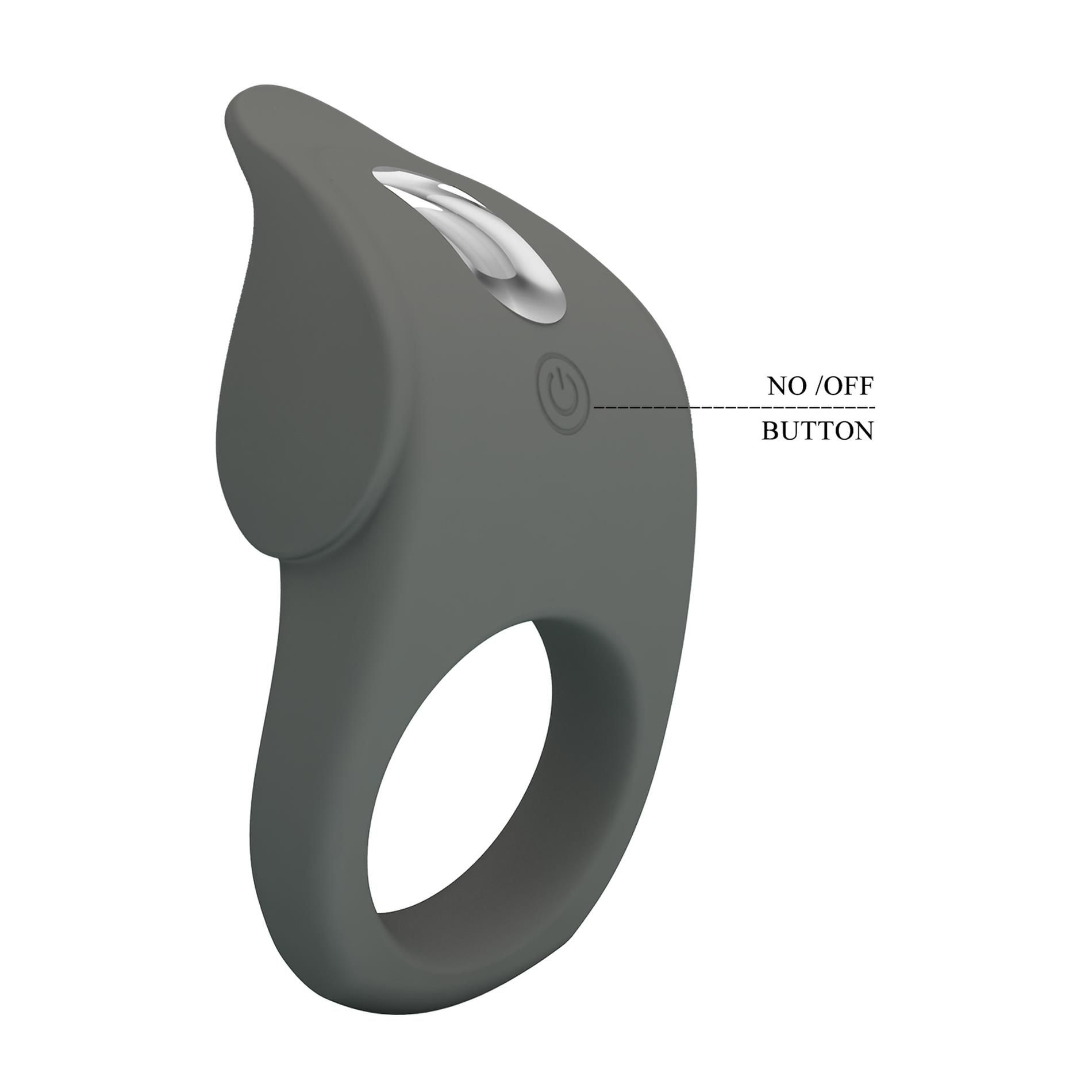 Виброкольцо Pretty Love Master ring, 8,7 см (серый)