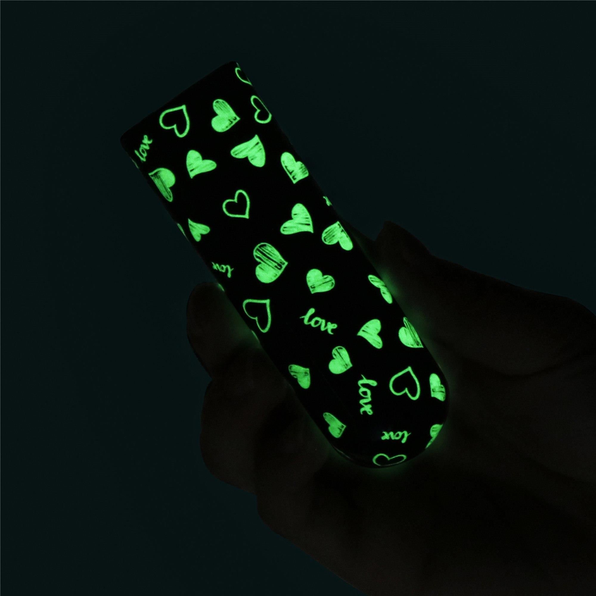 Вібратор для клітора LoveToy Heart Massager Glow In The Dark, 8,5 см (чорний)