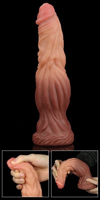 Фаллоимитатор Dual-Layered Silicone 9.5" Nature Cock, 24.5 см (коричневый)