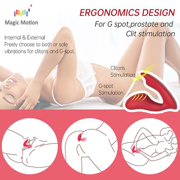 Смарт-вибратор Magic Motion Umi, 9,5 см (красный)