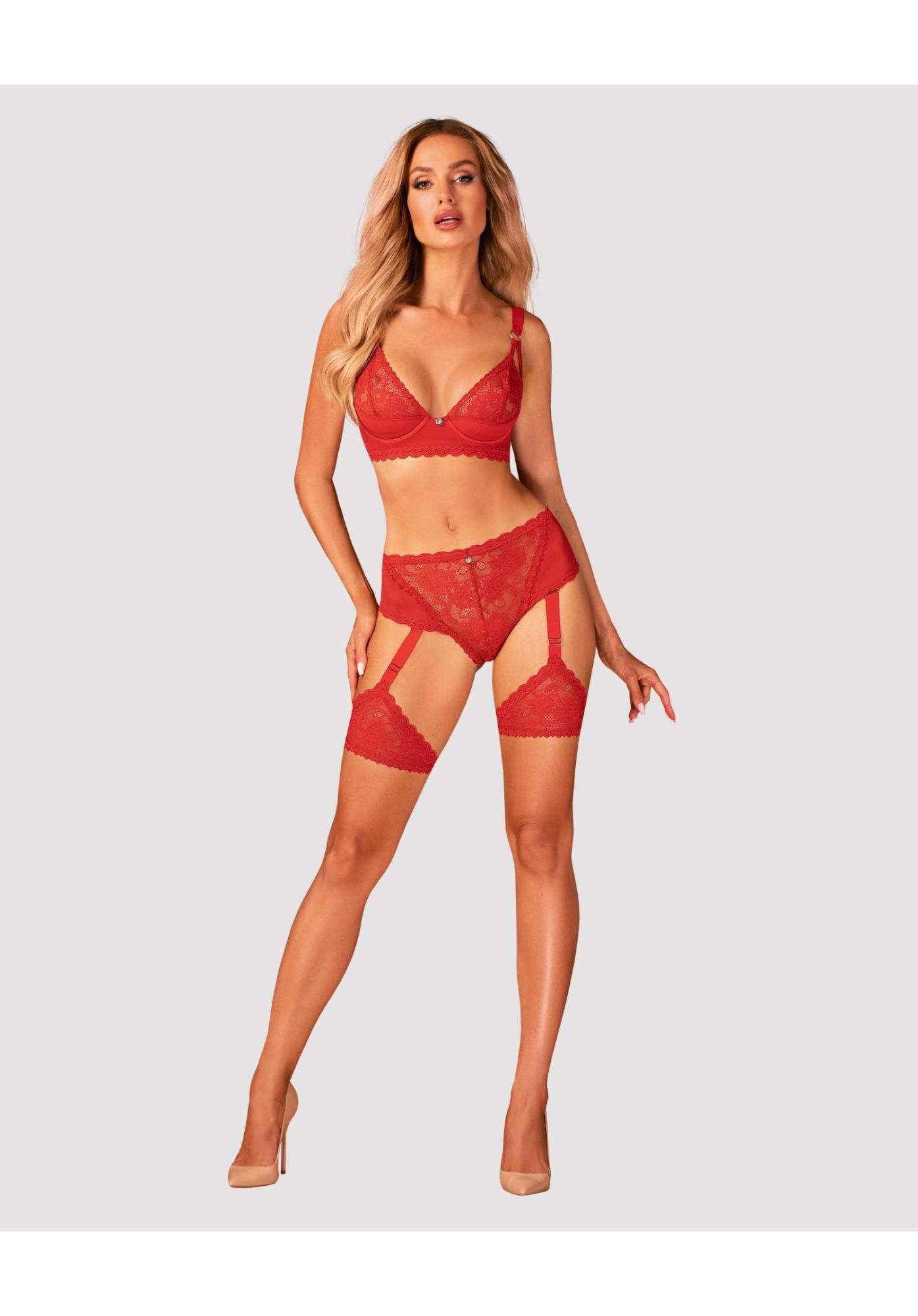 Бюстгальтер Obsessive Belovya, XS/S (красный)