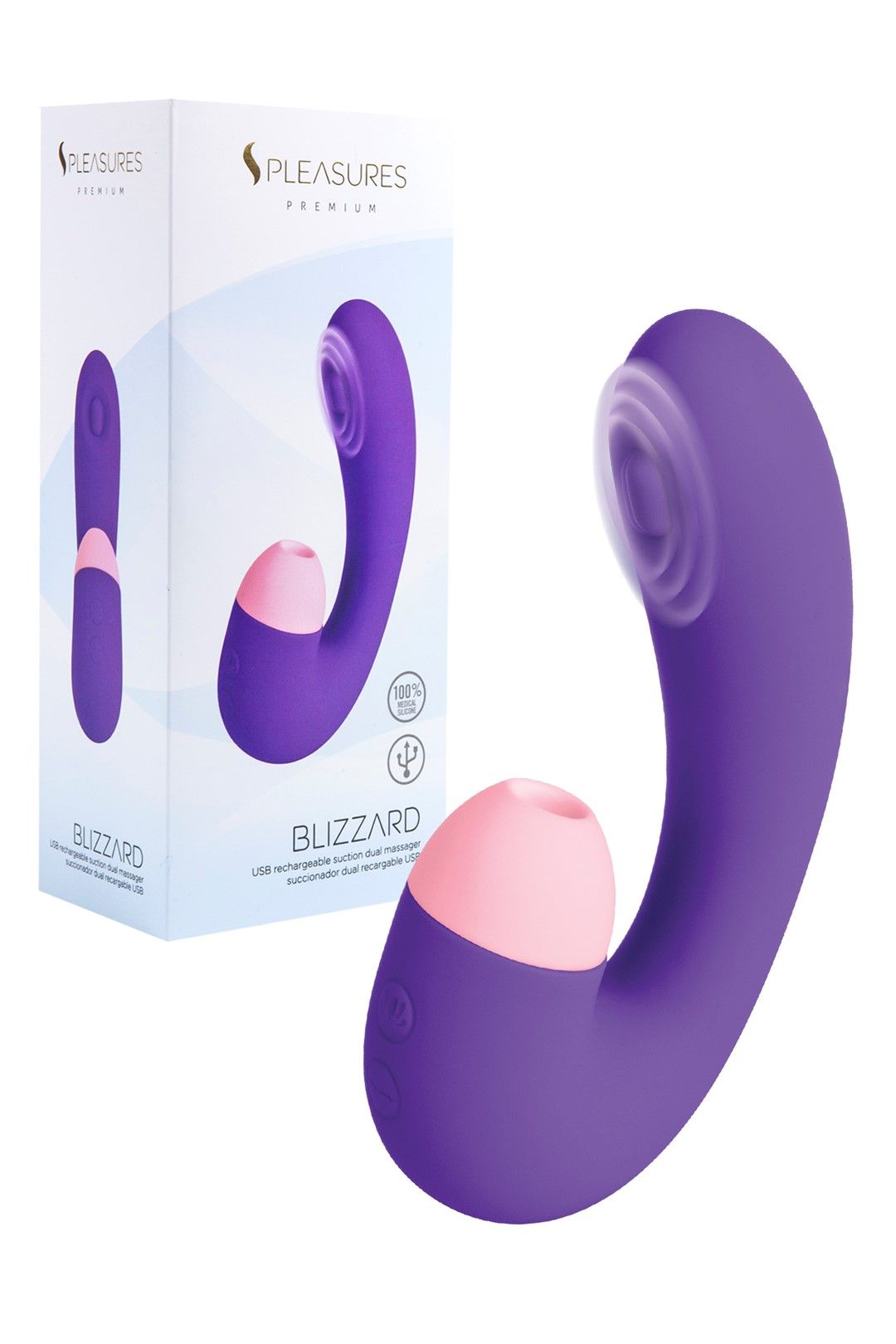 Вакуумный стимулятор клитора с вибрацией Pleasures Premium Blizzard (фиолетовый)