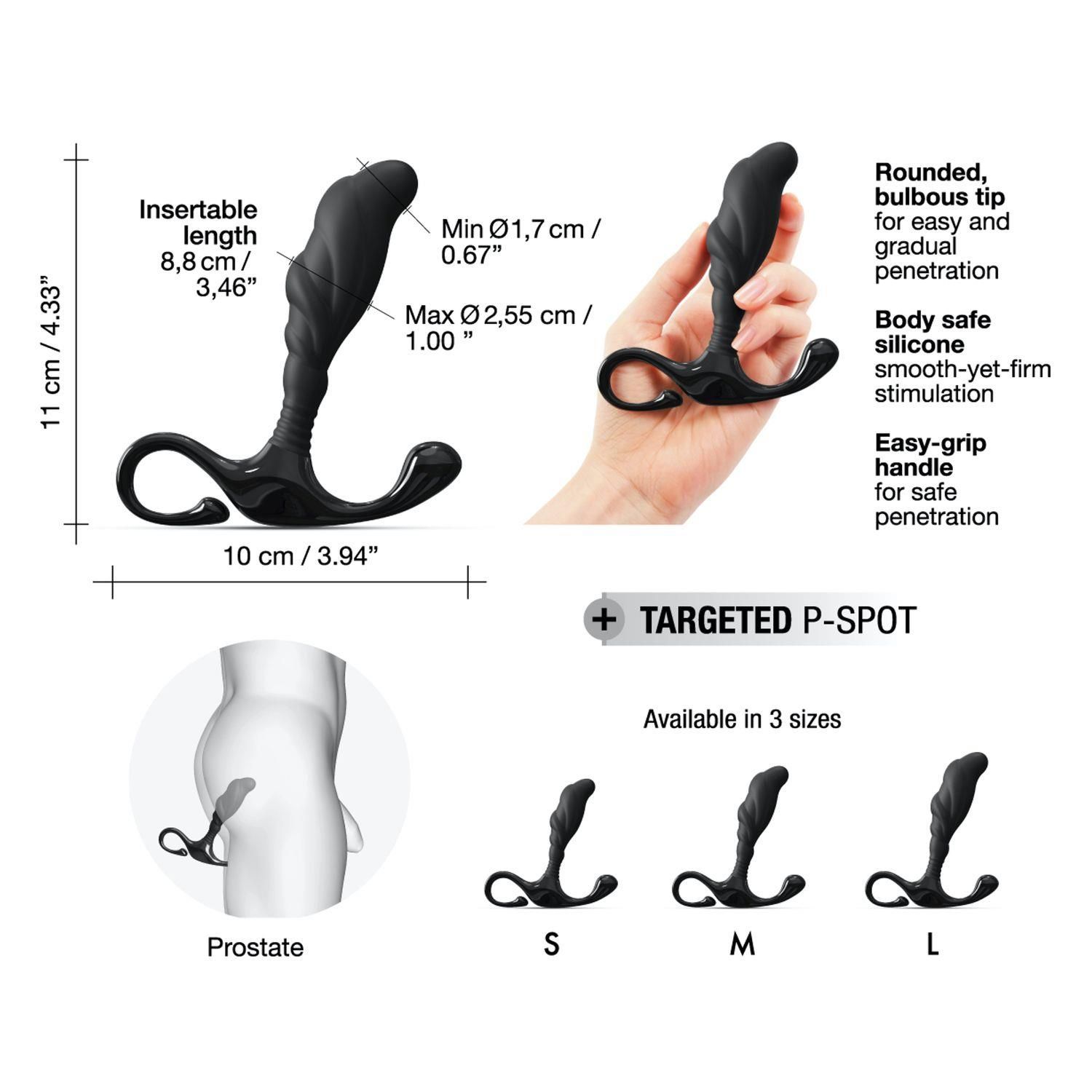 Массажер простаты Dorcel Expert P M, 11 см (черный)