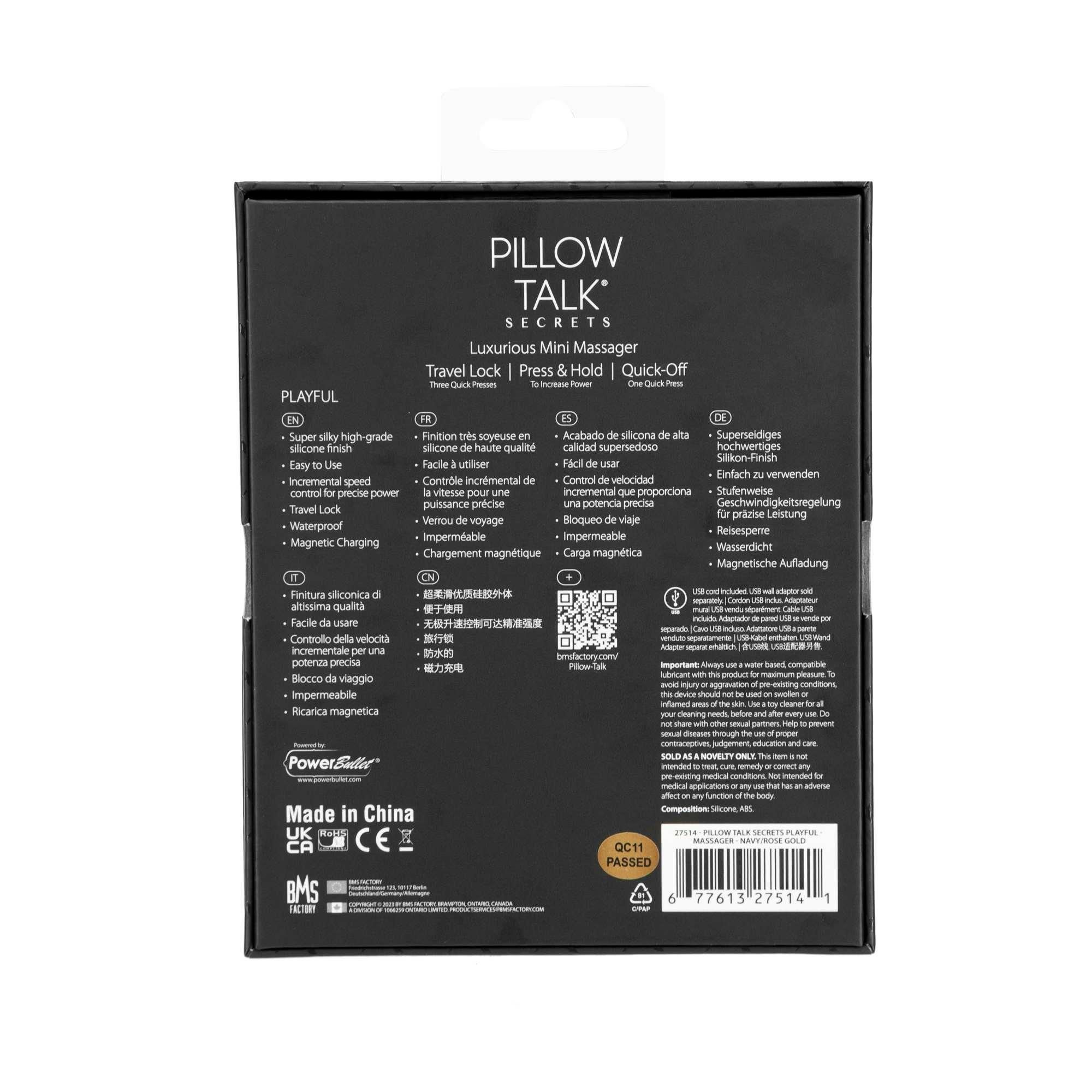 Вибратор для клитора Pillow Talk Secrets Playful, 12,7 см (синий)