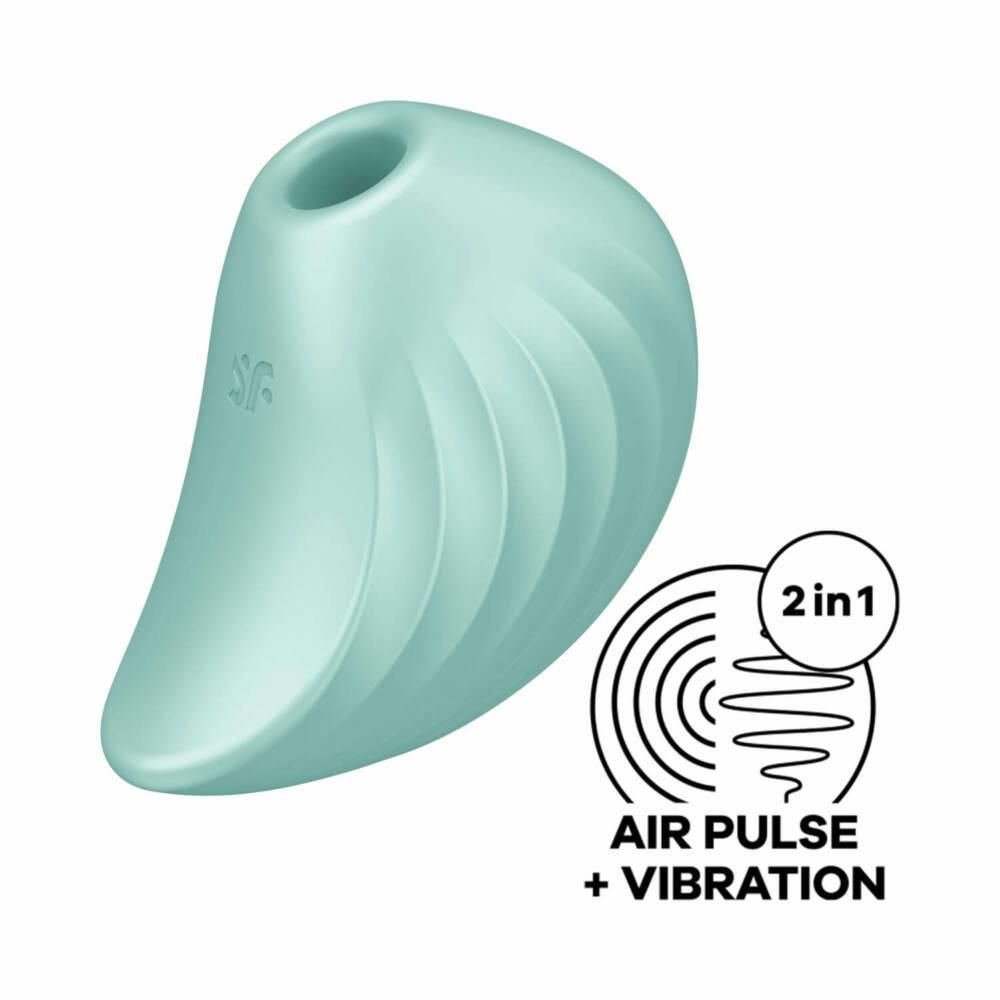 Вакуумный стимулятор клитора с вибрацией Satisfyer Pearl Diver (мятный)