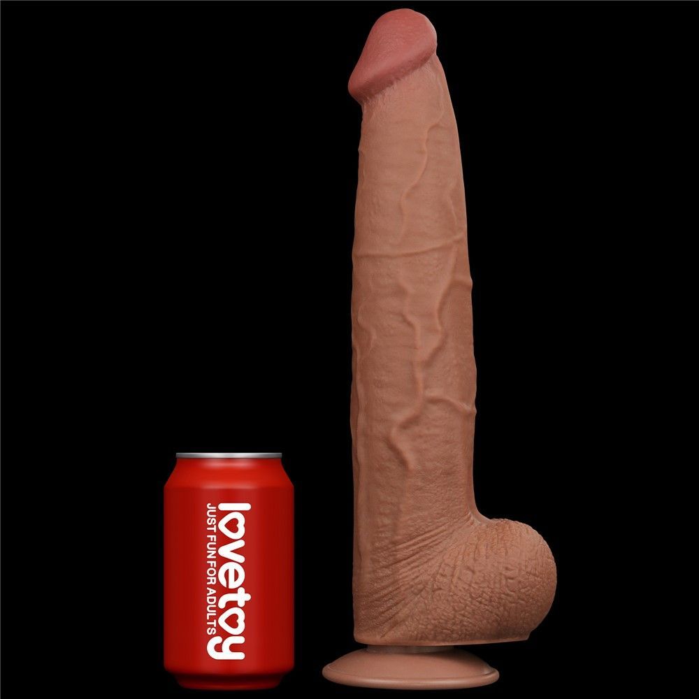 Фаллоимитатор LoveToy Sliding-Skin Dual Layer Dong King Sized, 34 см (коричневый)