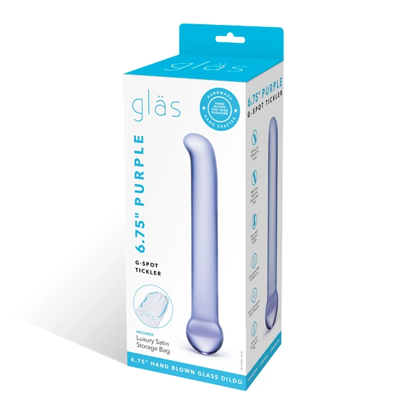 Скляний фалоімітатор Glas G-Spot Tickler, 17 см (бузковий)