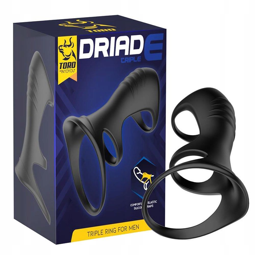 Эрекционное кольцо Toro Driade, 8,7 см (черный)