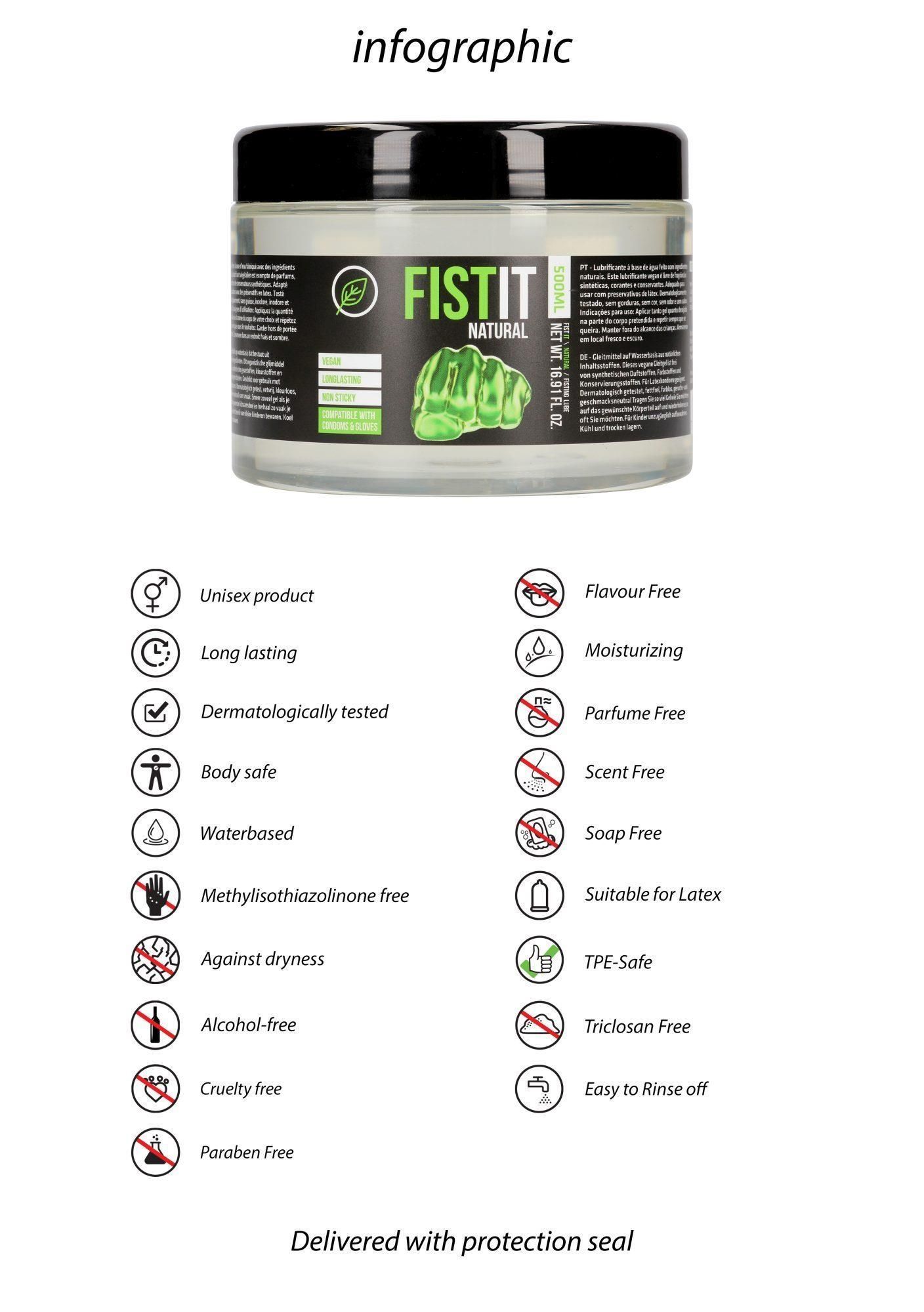 Lubrykant do fistingu Fist It Natural, 500 ml