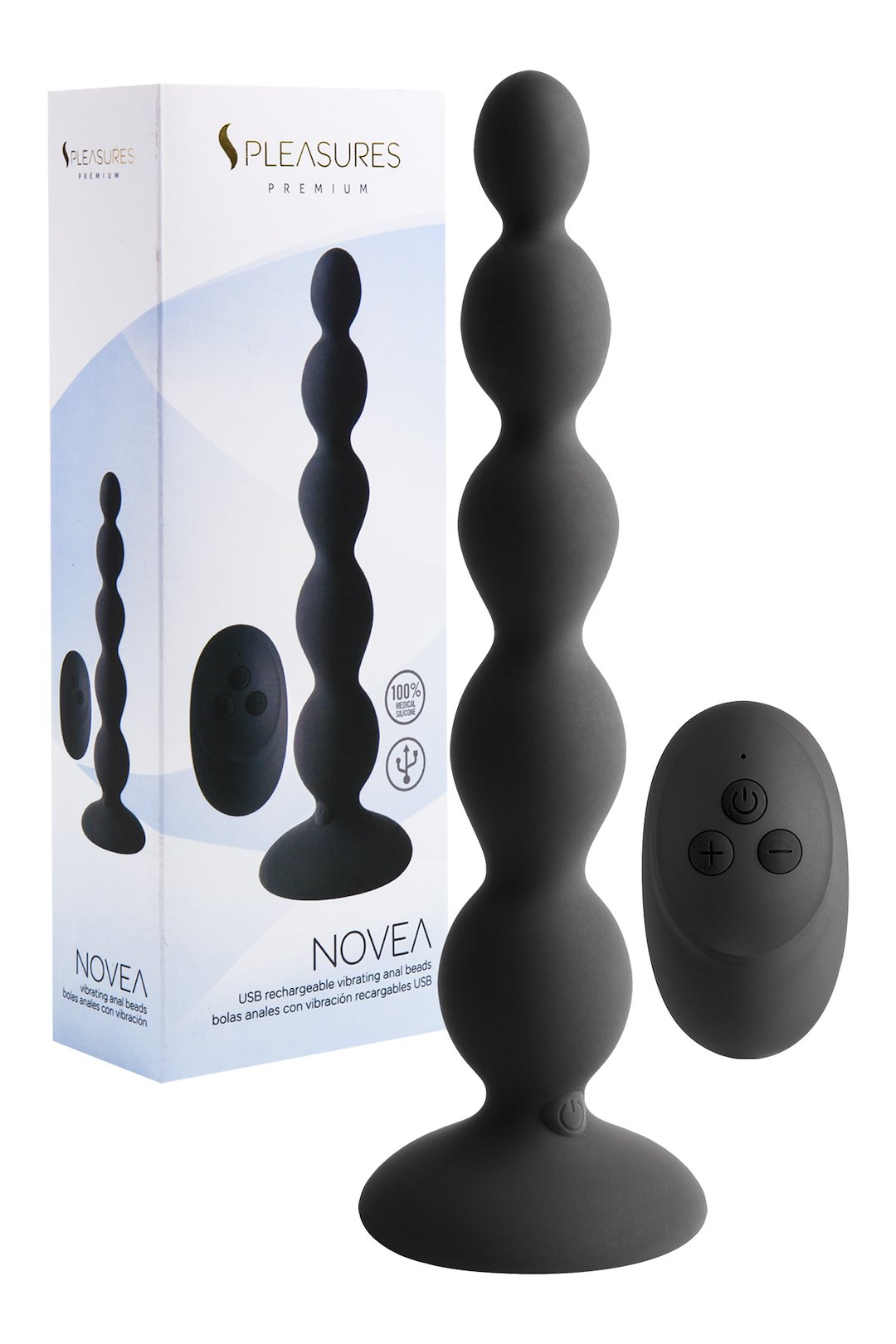 Анальный вибратор S Pleasures Premium Novea, 18.5 см (черный)