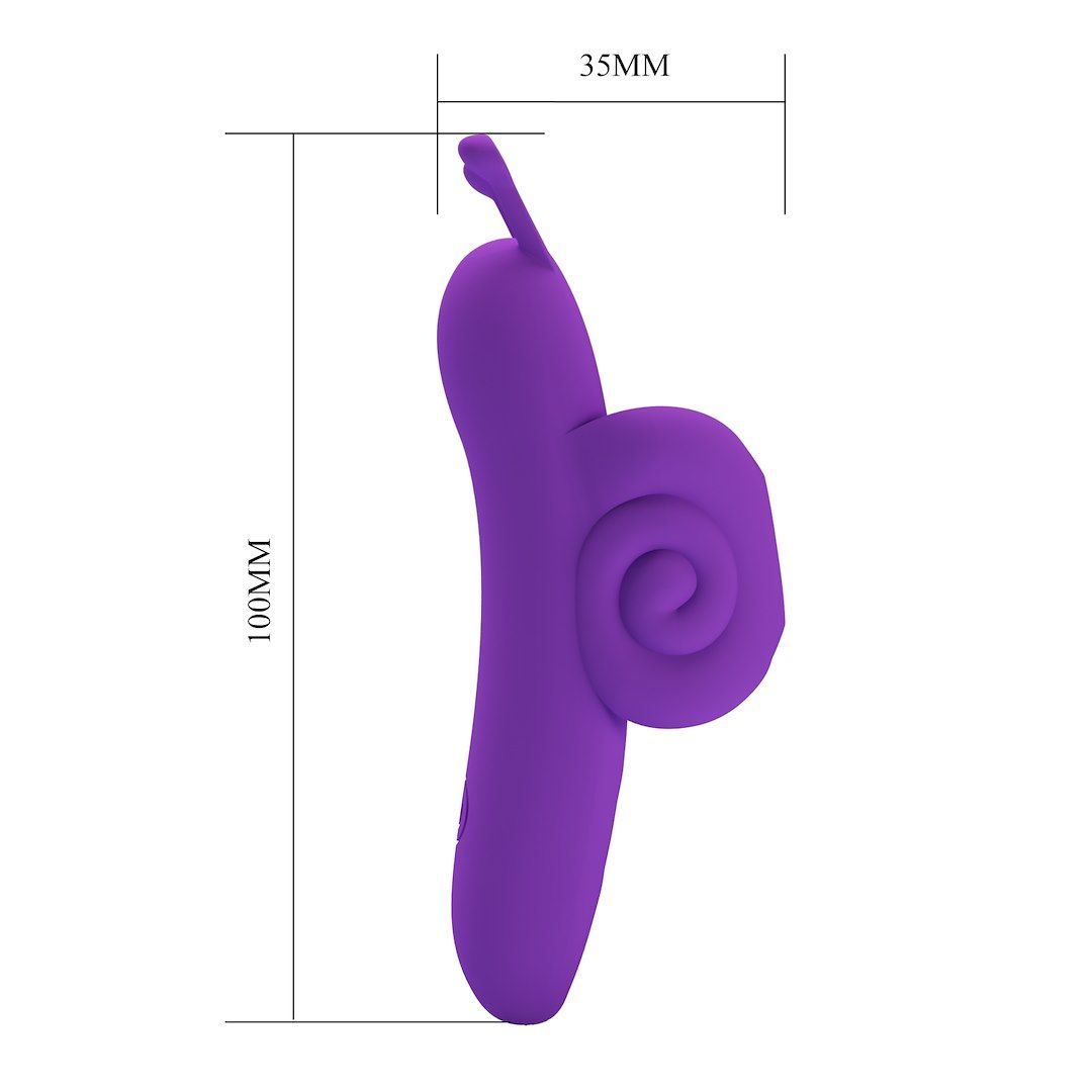 Pretty Love Snail Honey Finger - Wibrator na palec, Fioletowy, 10 cm