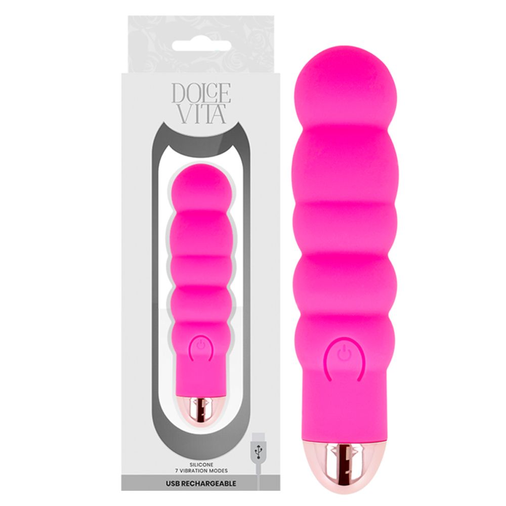 Вибратор DOLCE VITA Six Pink, 13 см (розовый)
