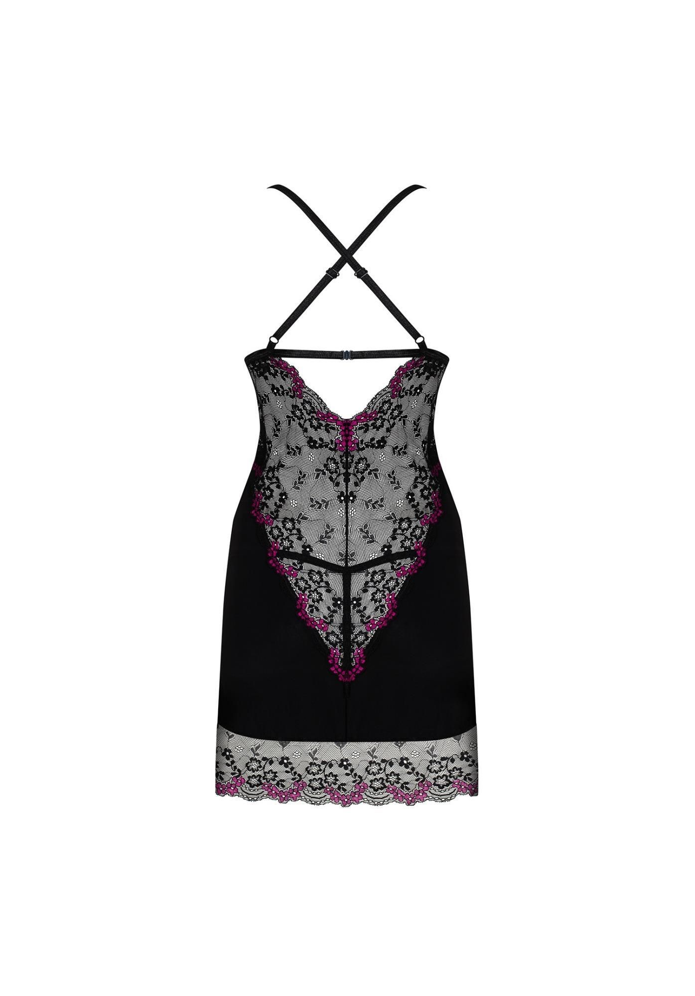 Комплект белья Obsessive Vanessme, L/XL (черный)