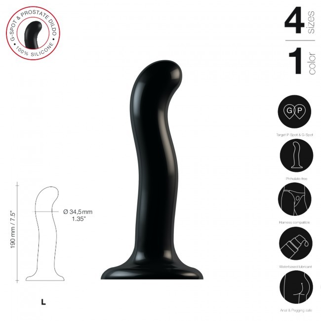 Фаллоимитатор Strap-On-Me Dildo Plug P&G L, 18 см (черный)