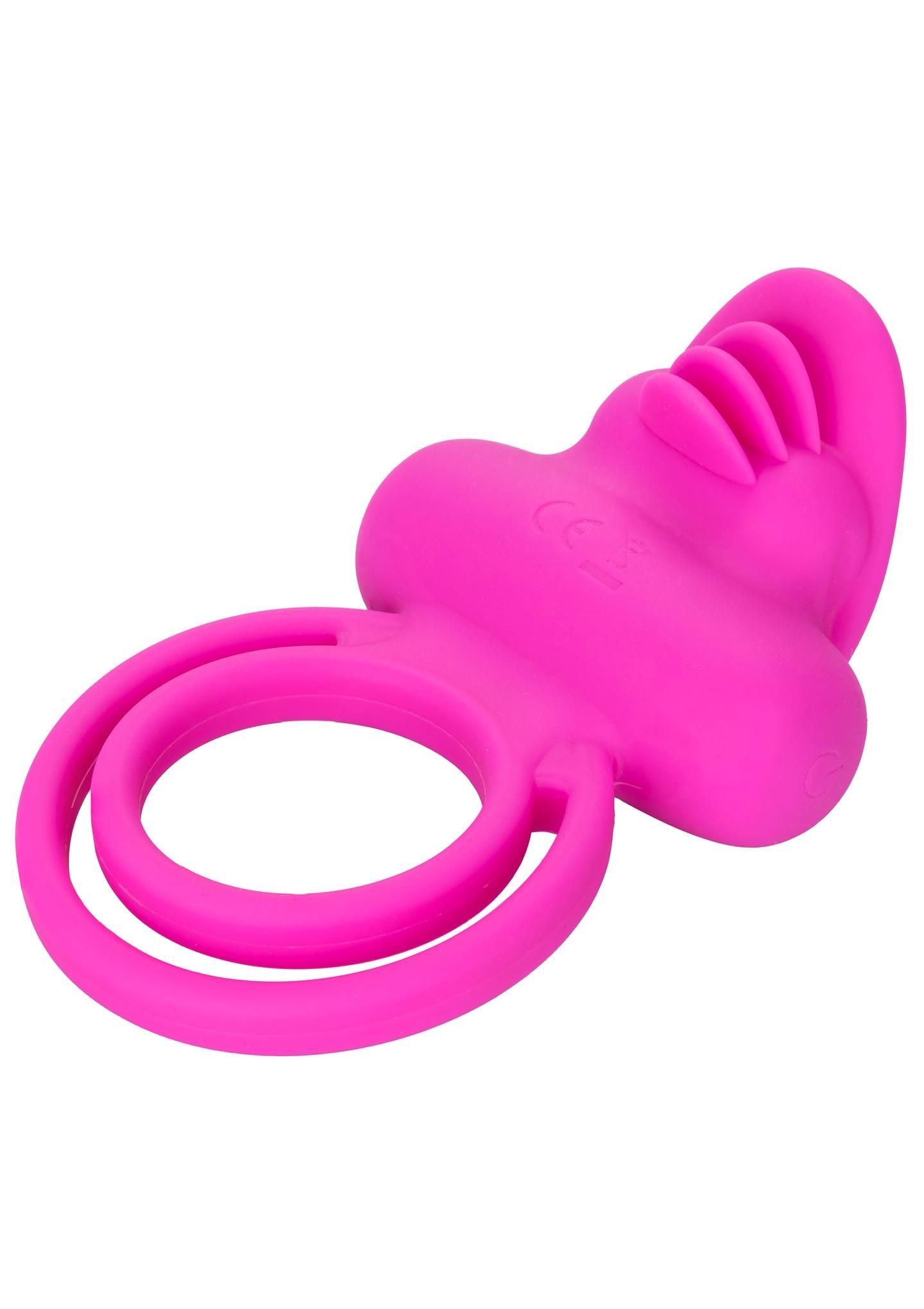 Виброкольцо CalExotics Dual Clit Flicker Enhancer, 6х3.7 см (розовый)