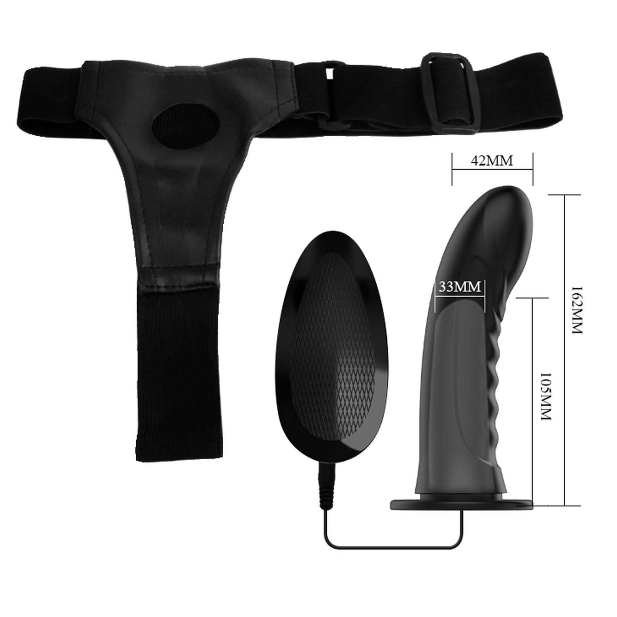 Страпон Pretty Love Marvin StrapOn Harness, 16 см (черный)