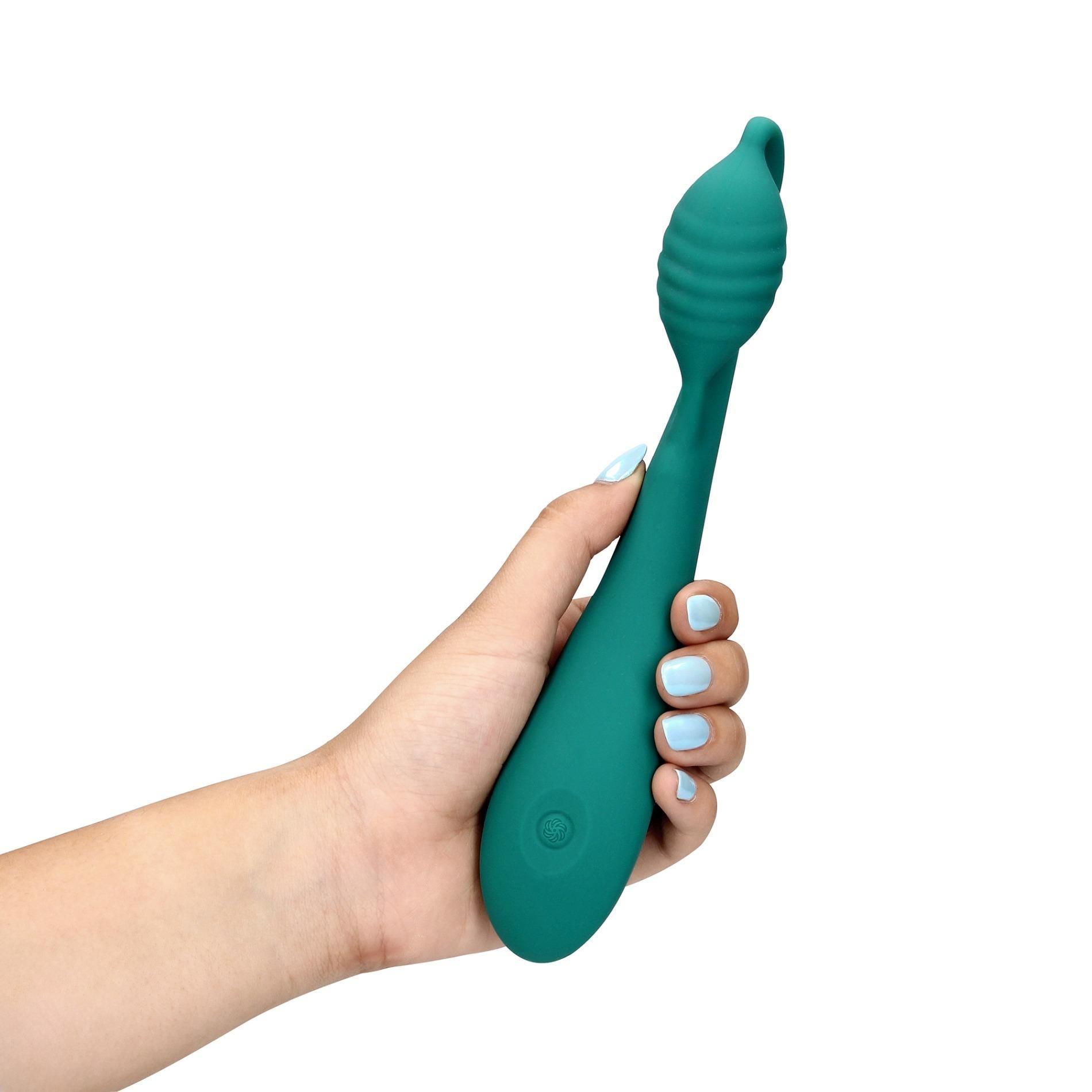Вибратор Loveline G-Spot With Bead, 21.6 см (зеленый)