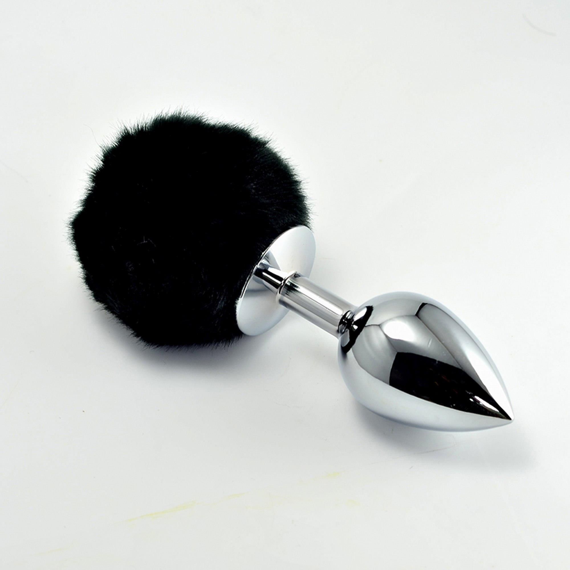 Анальна пробка Pompon Metal Plug Small, 13 см (чорний)