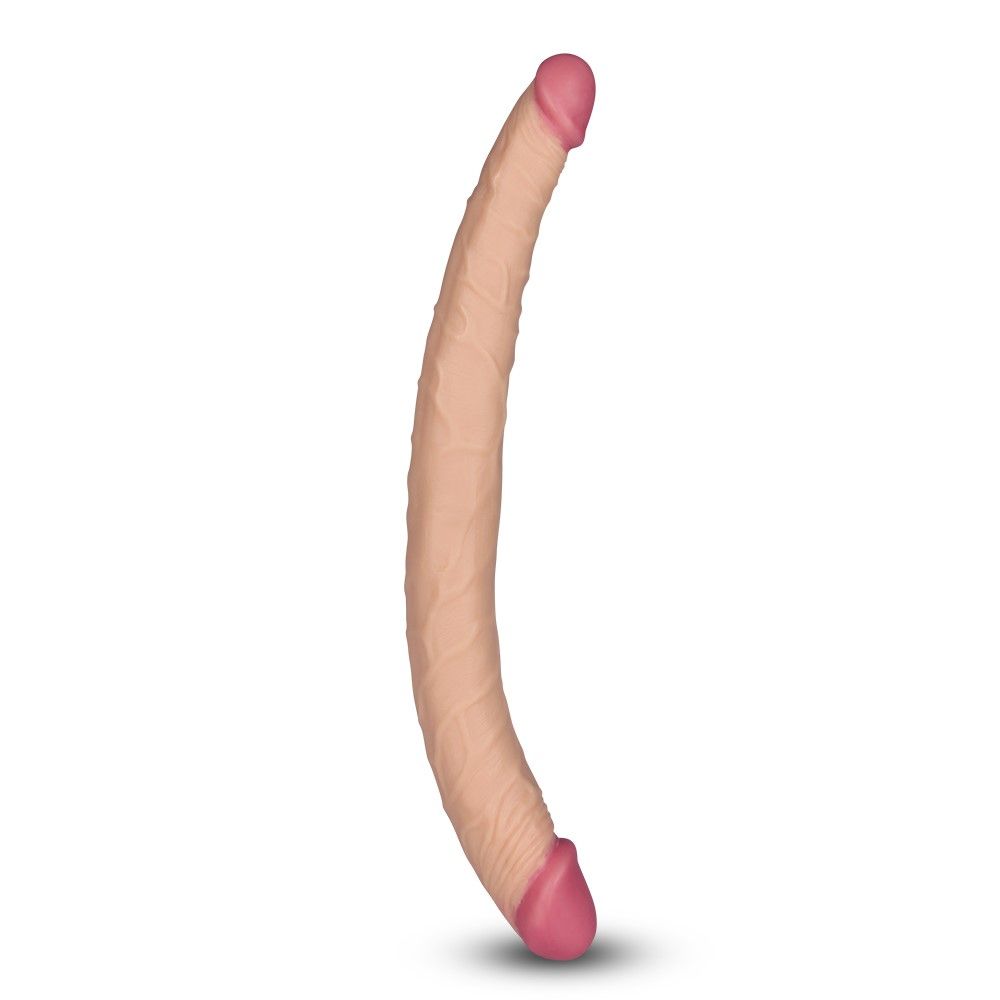Двухсторонний фаллоимитатор LoveToy King Size Ladykiller, 36,5 см (телесный)