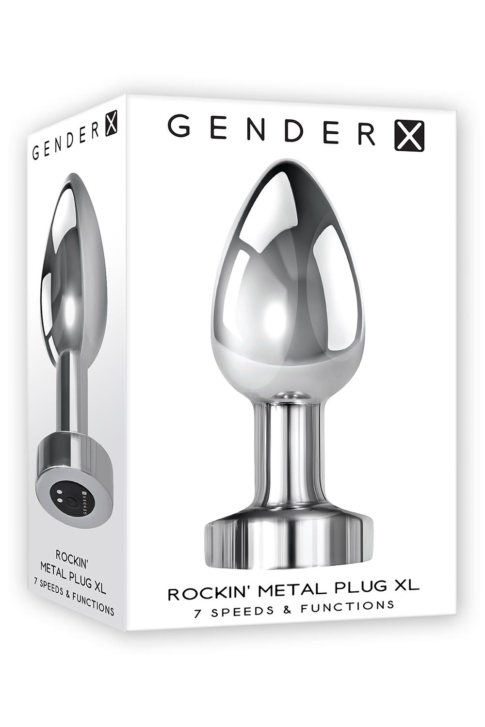 Korek analny Gender X Rockin Metal Plug XL, 10,5 cm (srebrny)