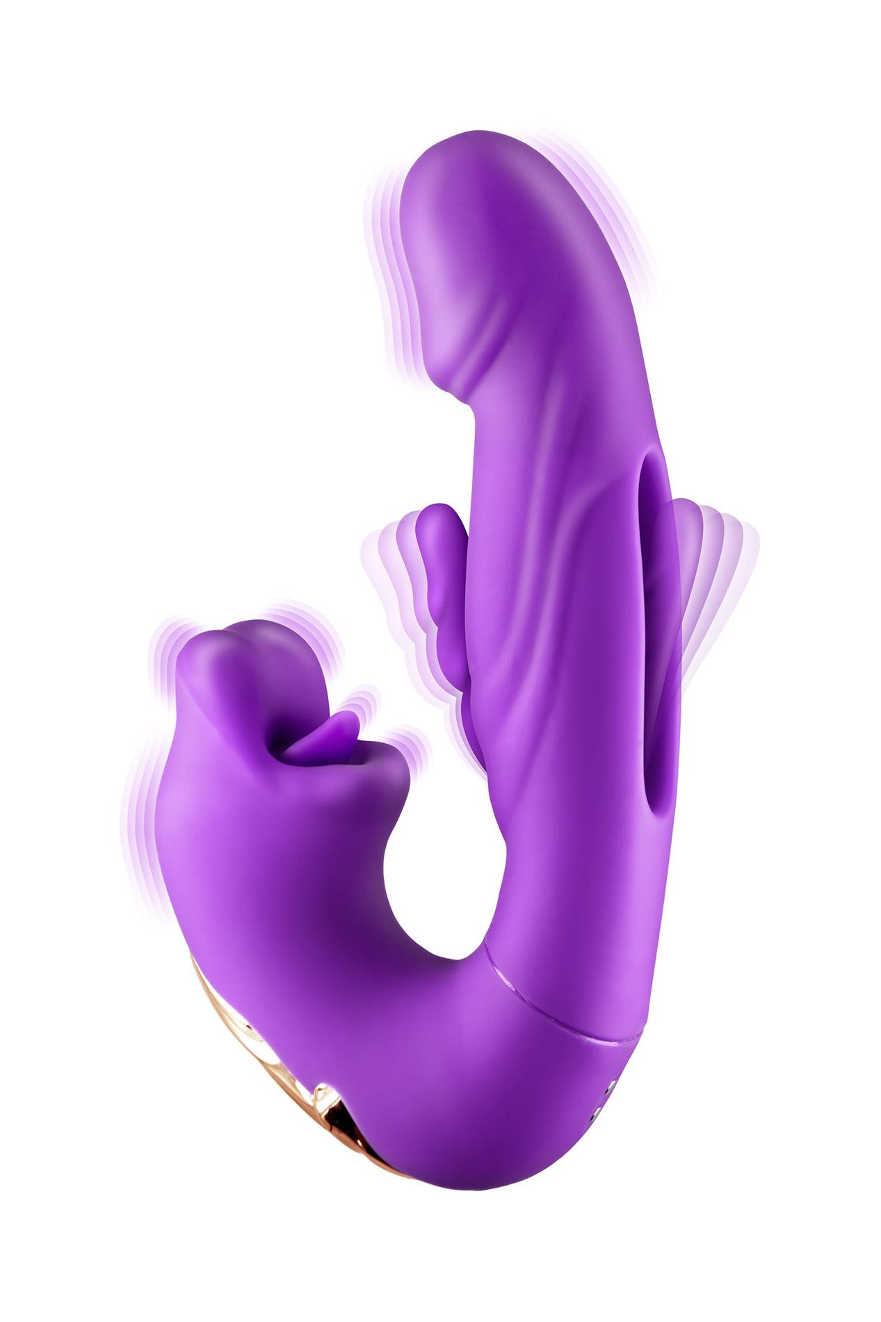 YOBA Kissy 3-in-1 Rabbit - Wibrator królik, Fioletowy, 17.6 cm