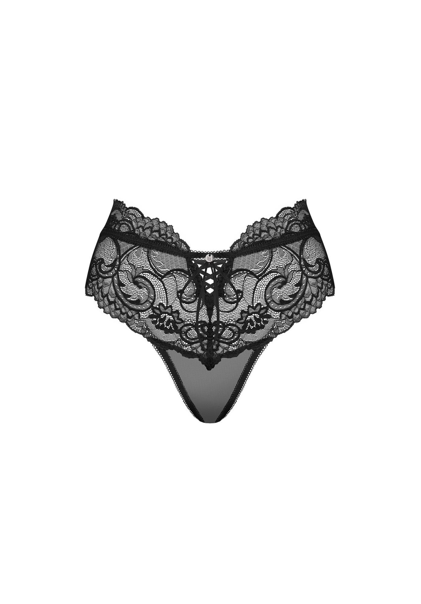 Высокие трусики Obsessive Elizenes, S/M (черный)