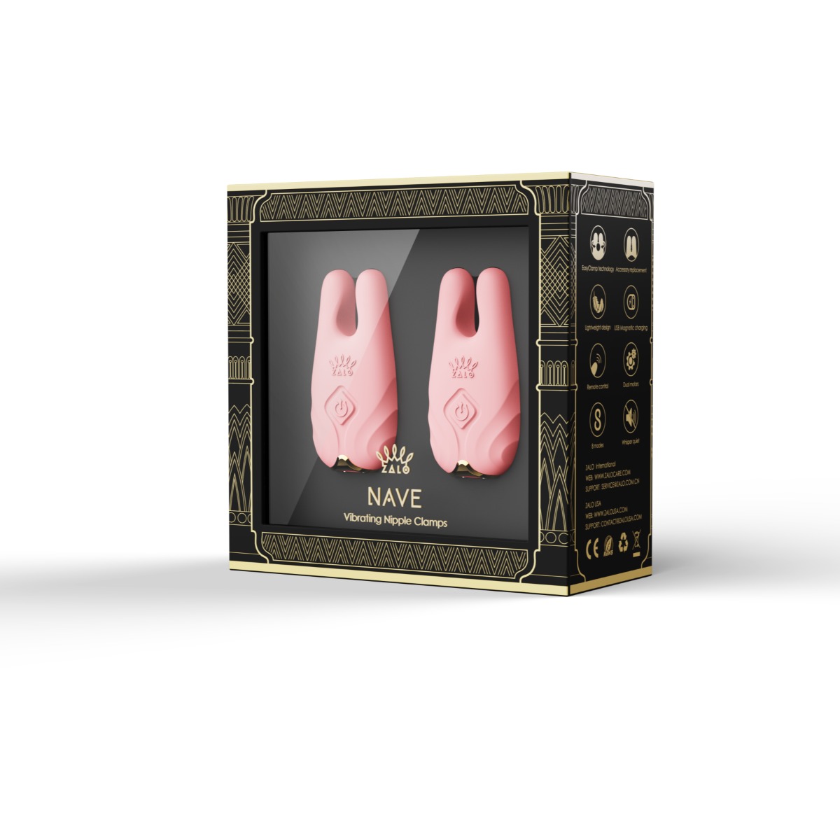 Wibrator piersiowy Zalo Nave Obsidian, 6,3 cm (różowy)