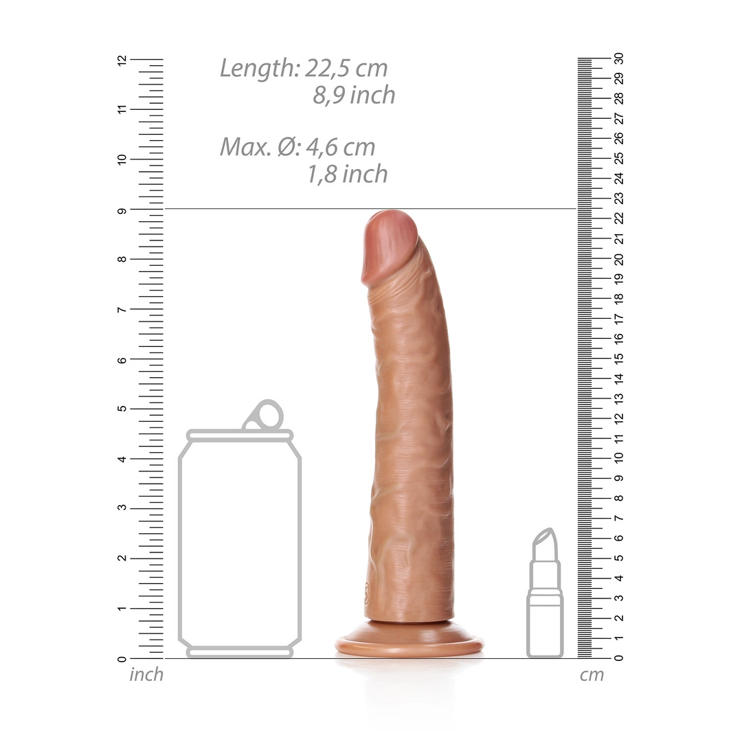 Фаллоимитатор RealRock Slim Realistic 8", 22.5 см (телесный)