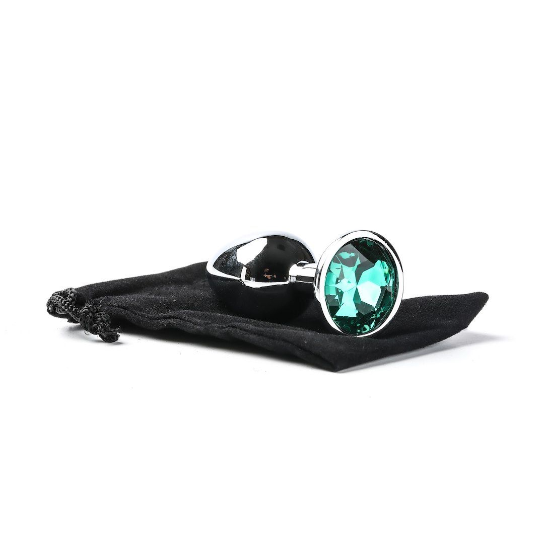 Korek analny z kryształem  Simply Pleasure S, 7 cm (zielony)