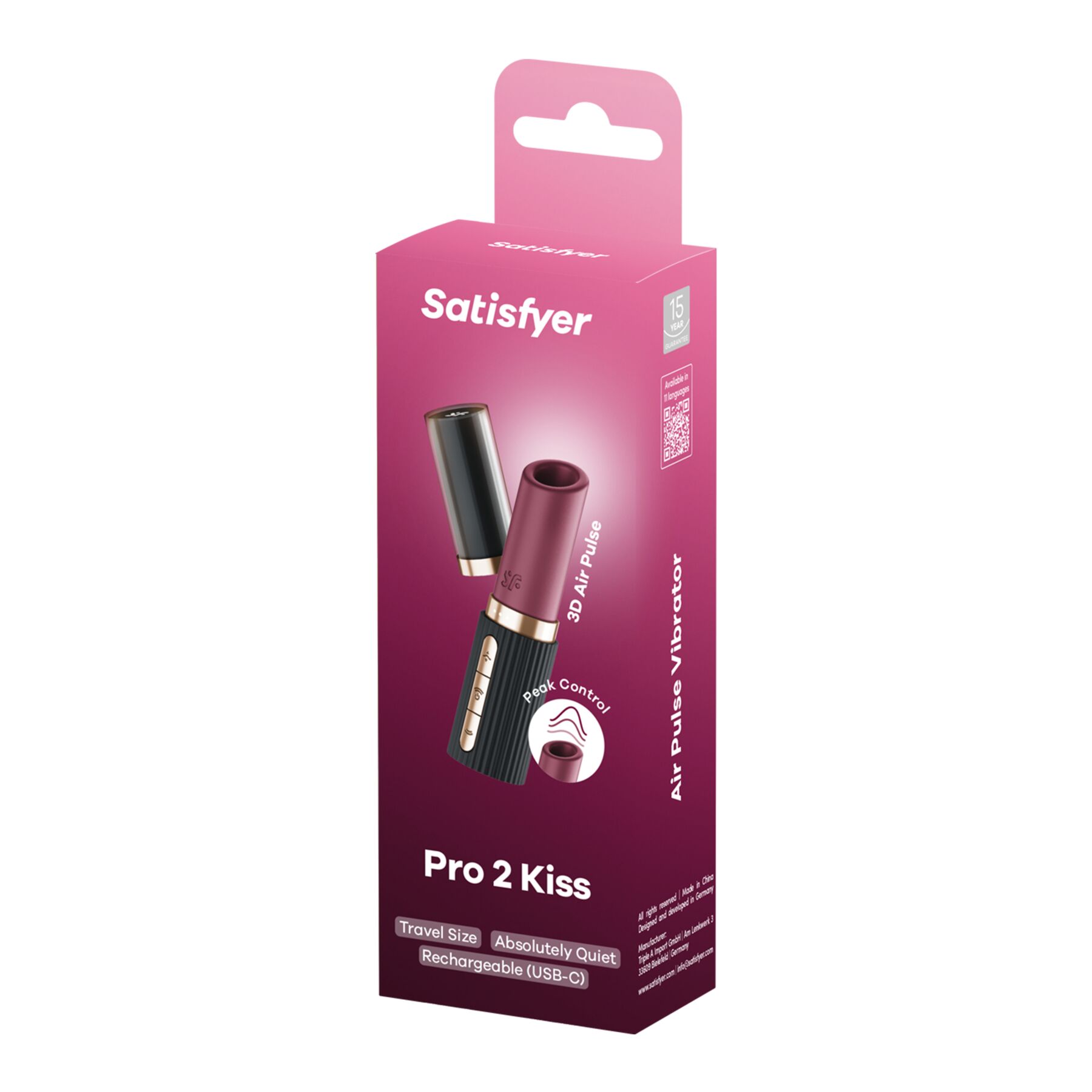 Вакуумный стимулятор клитора Satisfyer Pro 2 Kiss (черный)