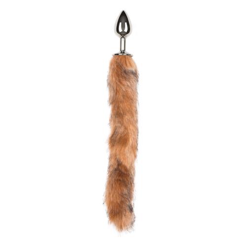 Korek analny z ogonkiem EasyToys Lisi Ogon, 34 cm (srebrny)