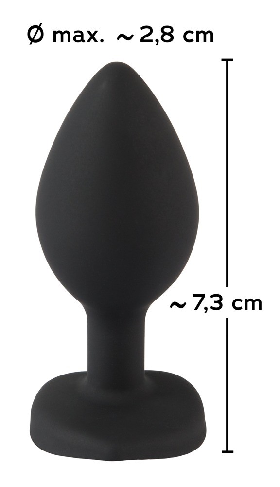 Korek analny Silicone Butt Plug, 7.3 cm (czarny)