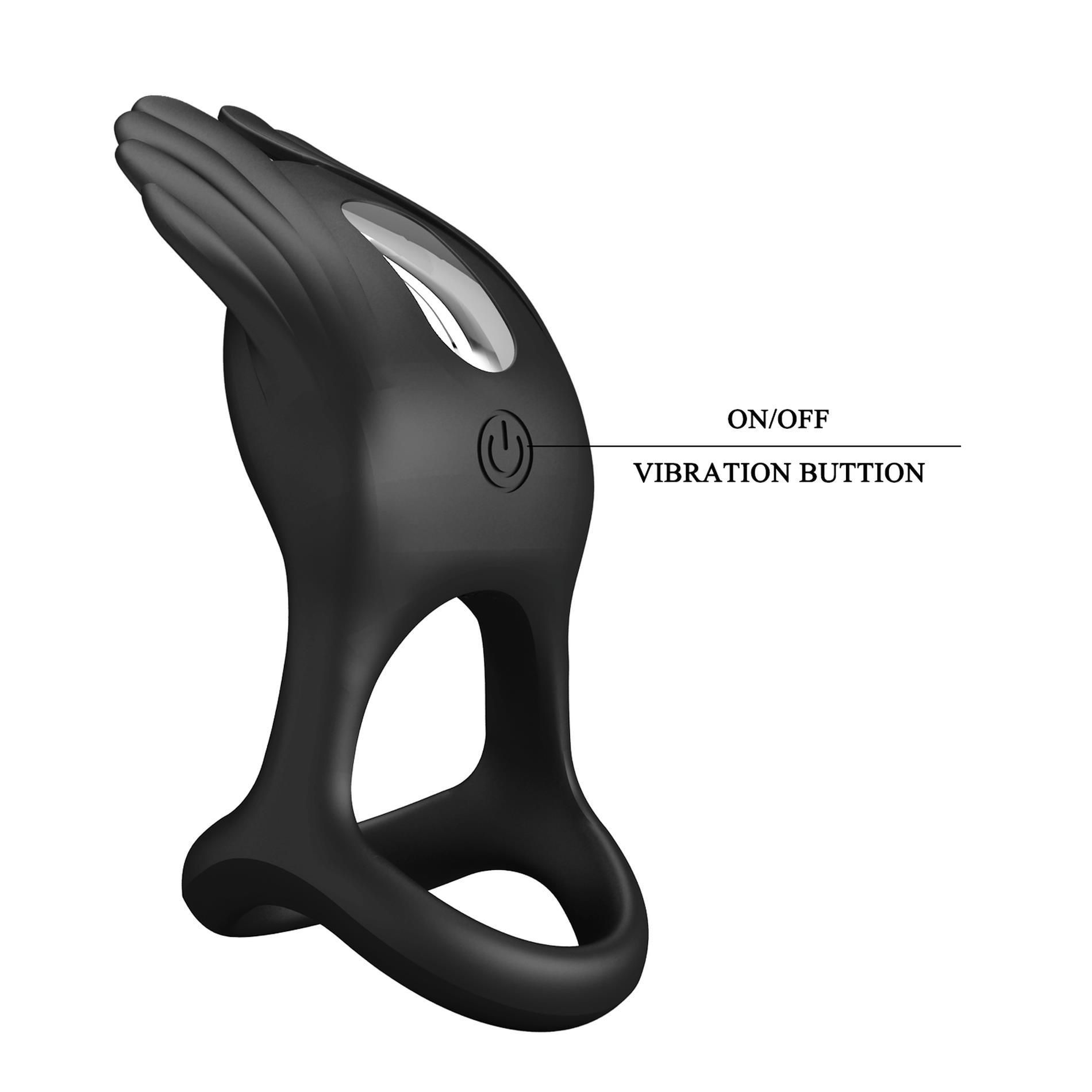 Виброкольцо Pretty Love Silas Vibrant Penis Ring, 9,5 см (черный)