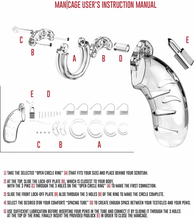 Пояс верности для мужчин ManCage 01 Chastity Cage (прозрачный)