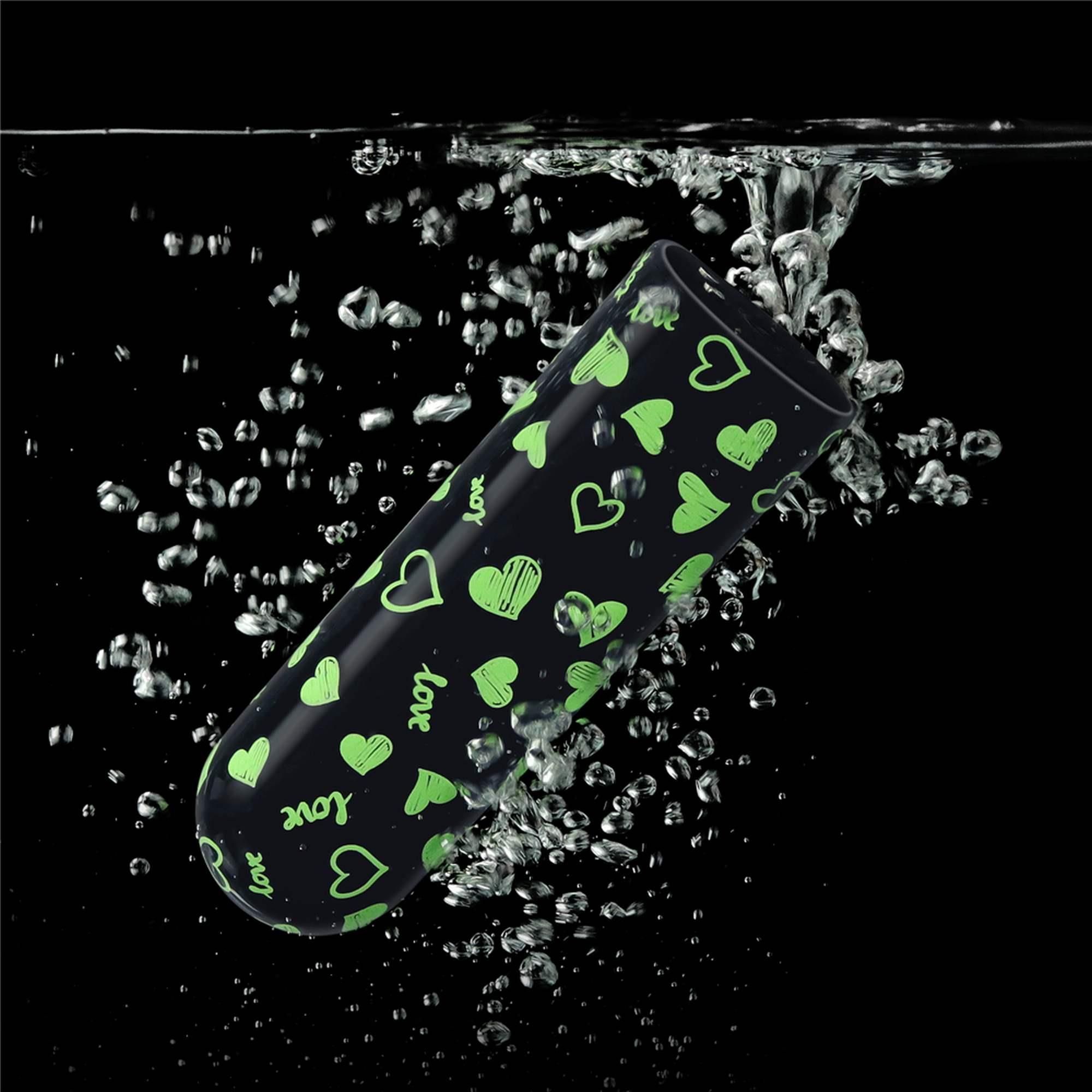 Вібратор для клітора LoveToy Heart Massager Glow In The Dark, 8,5 см (чорний)